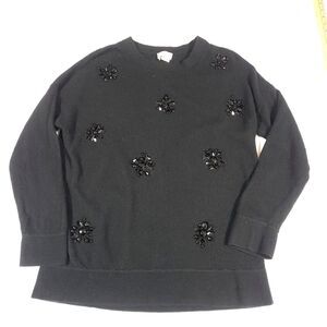 Wool jewel Beaded Sweater Kate Spade M Black Live Colorfully Holiday Career Wear